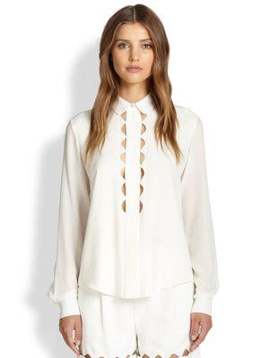 Chloe Scalloped Silk Top