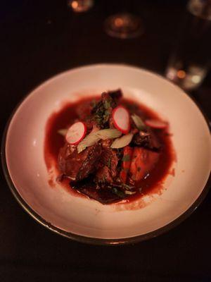 Beef cheek pot roast