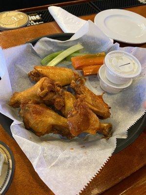 Crispy wings tossed in Medium sauce