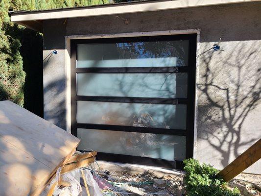 Beautiful full view frosted glass aluminum door!