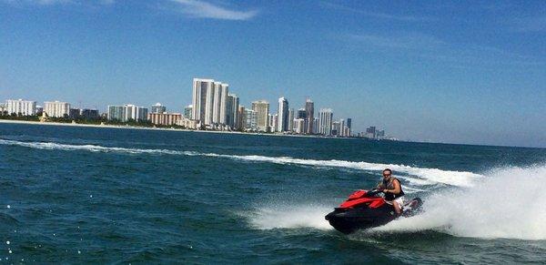 Me enjoying my jetski on the Ocean...