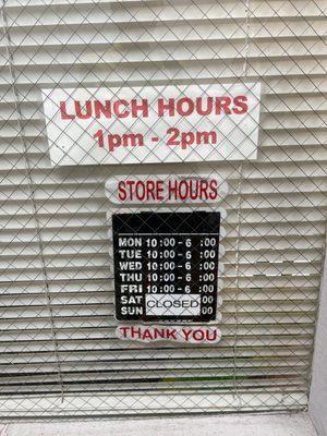 Store hours