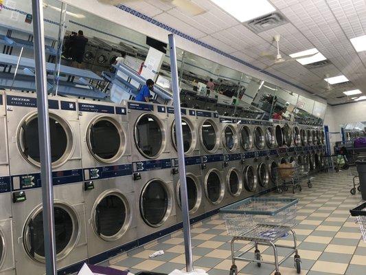 Not busy with a lot of machines empty and waiting to wash your unmentionables.