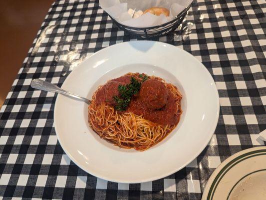 Spaghetti and meatballs