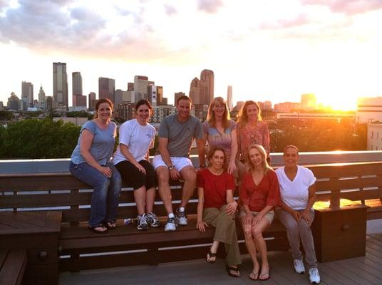 !st night sunset on the rooftop with the spectacular Dallas skyline surrounding us!  What a fun and exciting night!