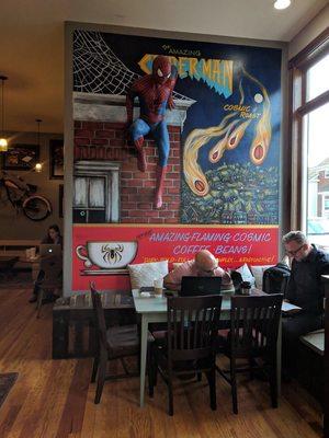 Awesome mural and Spider-Man