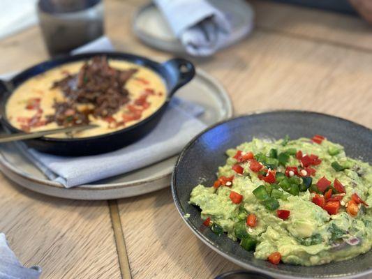 Guacamole and Queso with Short Ribs