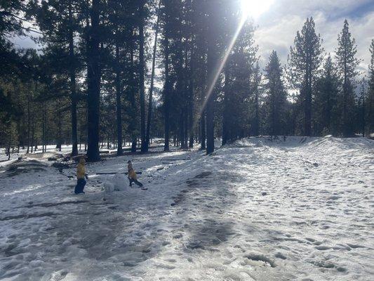 Large open area for snow play