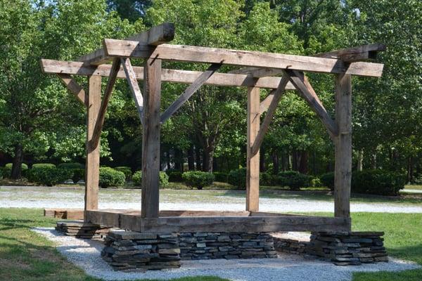 Custom garden structures. Salvaged building materials.