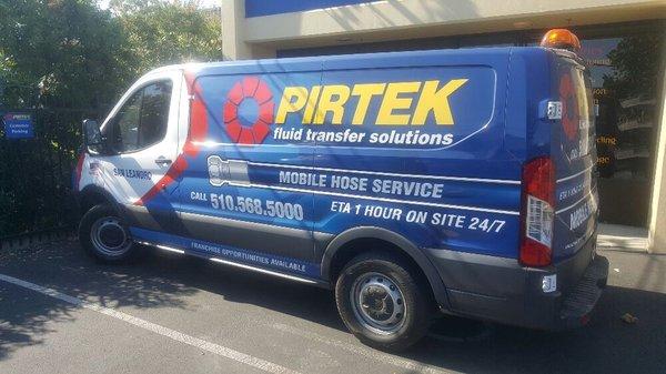 One of our mobile units that can travel to your jobsite or location and fabricate high pressure hydraulic hoses onsite.