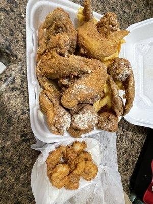 Chicken shrimp and fries