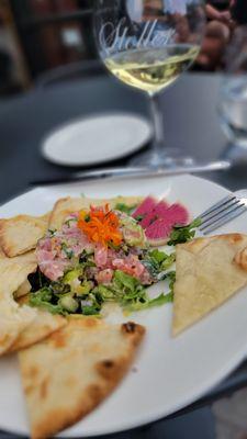 Tuna tartare, Chardonnay