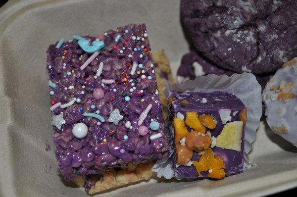 Ube Rice Crispie and Halo Halo Fudge