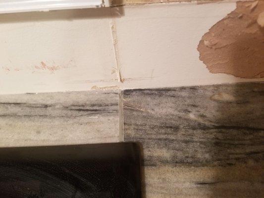 Another grout line sized seam with mismatched veins