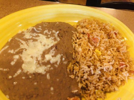 Side of Rice and Refried Beans