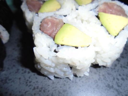 Tuna avocado roll.