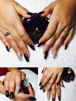 Shellac Full set with diamonds design