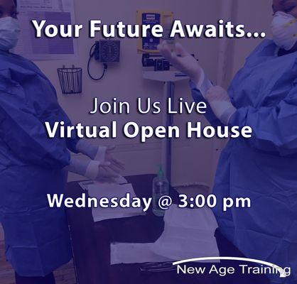 Virtual Open Houses are hosted every other Wednesday at 3:00 pm.