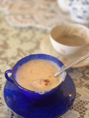 Potato soup and tea