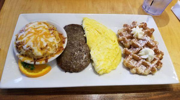 Sausage Eggs Waffles and Hashbrown Casserole 9/10