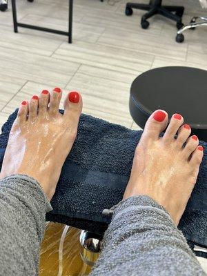 Mint pedicure - theee best cooling and relaxing.