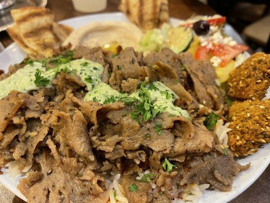 Beef and Lamb Plate over rice