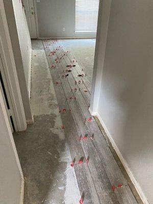 Before Remodel - Hallway floors