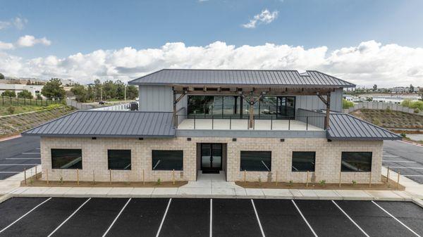 Back entrance of a new commercial building built by Youngren Construction in Murrieta, CA