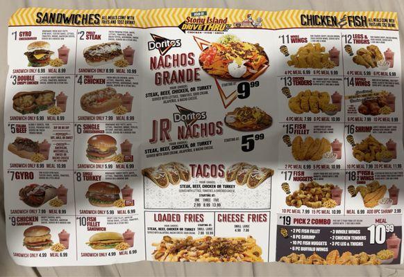 Inside of menu