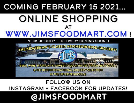 LAUNCHING 02-15-21 - Online Shopping at www.jimsfoodmart.com ! Curbside pick up only! ! Follow us on Instagram & FB - @jimsfoodmart