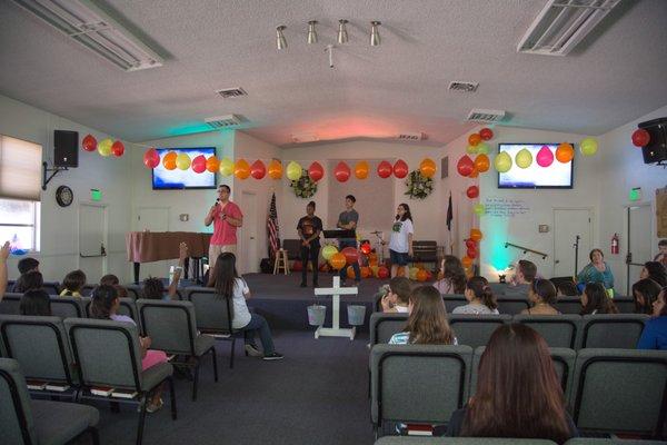 Our annual Vacation Bible School for children Pre-K to 5th grade. This year's theme was Fruit of the Spirits.