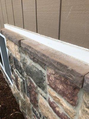 open seams water behind, wood to hold brick down ?