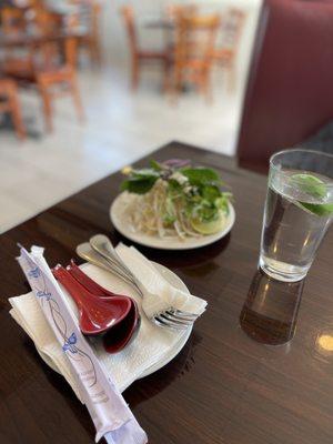 Veggies and aromatics that come on the side when ordering Pho