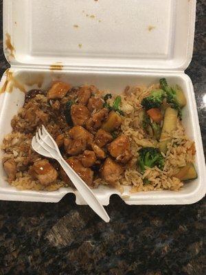 Half portion of teriyaki chicken entree