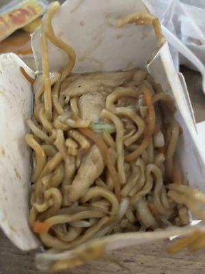 Chicken lo mein stuffed to the gills