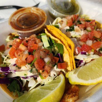 Fish taco and shrimp taco