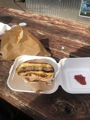 Burger and fries