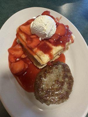 Stuffed waffles with sausage