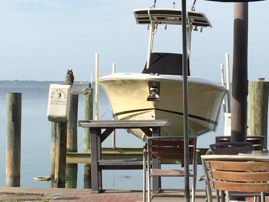 Bay Walker Charter boat at Dry Dock Grill