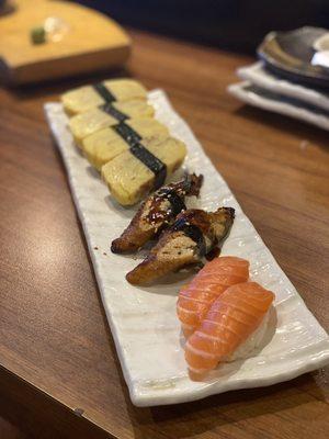 Tamago, Fresh Water Eel and Salmon