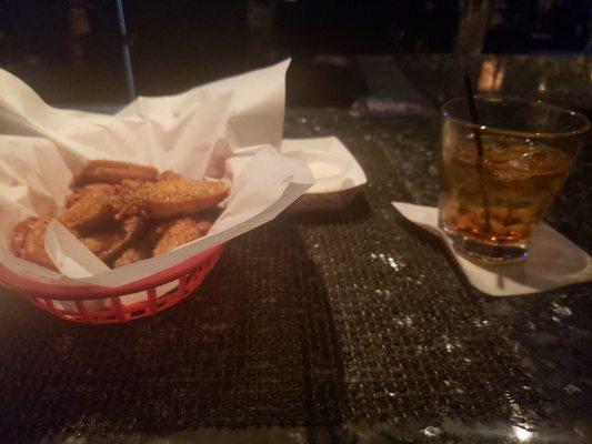 10 pc lemon pepper wings with Jameson and coke.