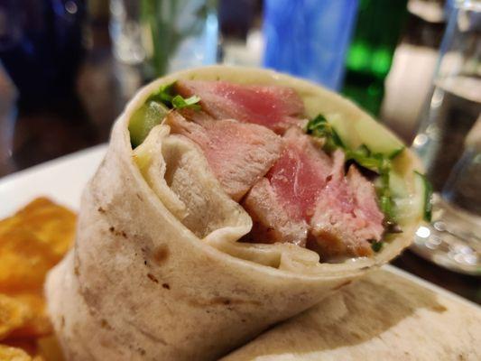 Close look on my tuna wasabi wrap