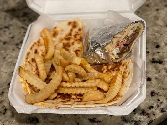 Chicken Shawarma Quesadilla and Gyro Wrap