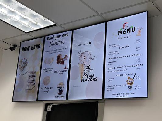 Menu as of December 2024