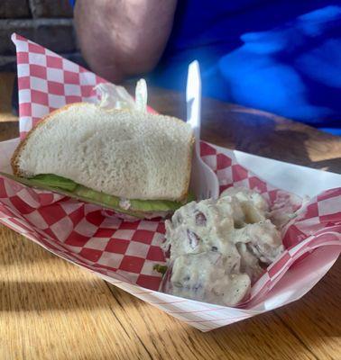 Chicken Salad Sandwich and Potato Salad