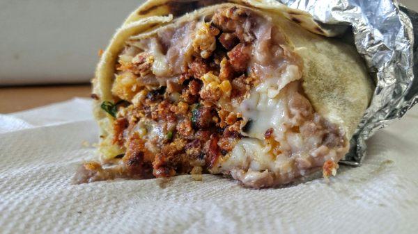 Chorizo breakfast burrito