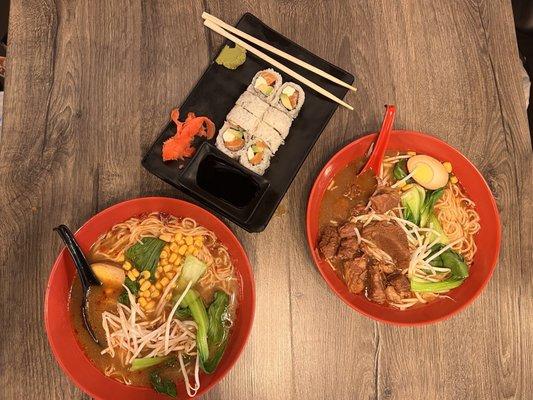 Chicken Ramen, Philly Roll, Beef Brisket Ramen