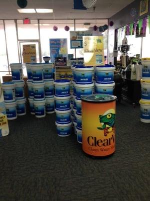 We carry a complete line of ClearView Pool Chemicals.