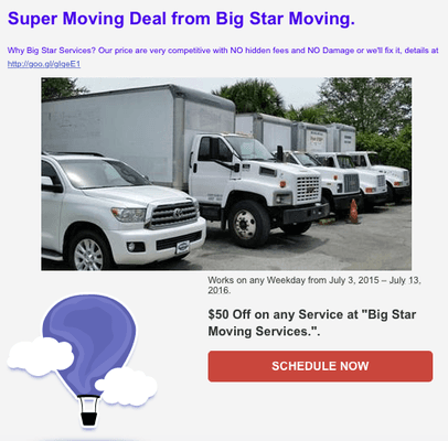 Jupiter local moving EZ-MOVING Special $199+fuel for 2hrs+1hr Travel, call Big Star Moving at 561-615-9889 , Jupiter Inlet Colony local mov