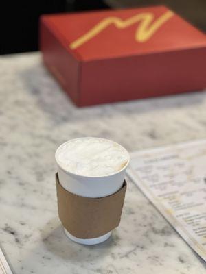 Oat Milk Latte and a box of goodies !  What's In The box ???